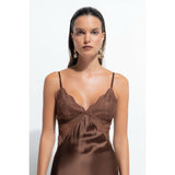 Isabelle Silk Slip - Cacao