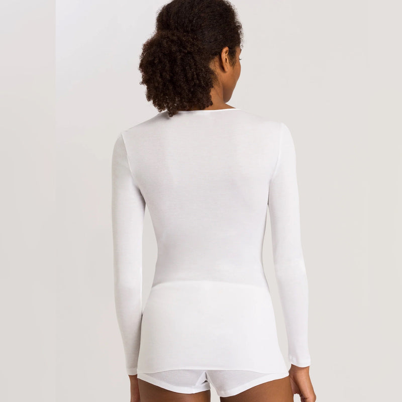 Cotton Seamless L/S Top - White