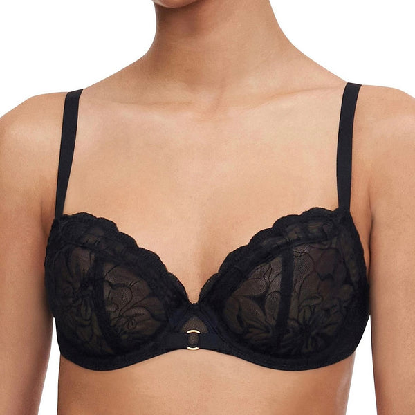 Fleurs Plunging UW Bra - Black