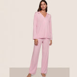 Gisele Long PJ Set - Pink Nectar/Ivory