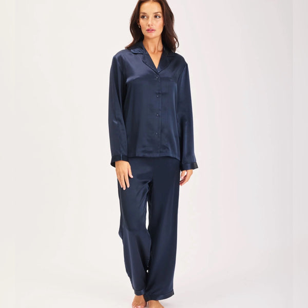 Silk Long PJ - Navy