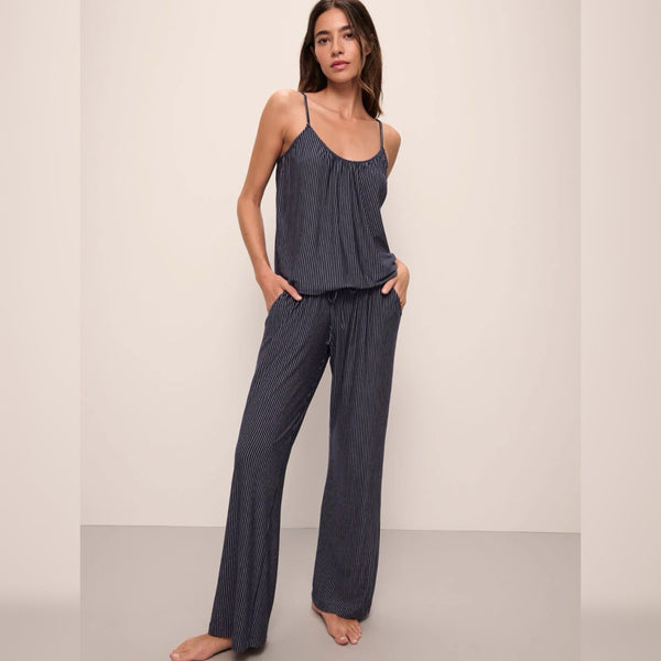 Gisele Printed Cami/Pant Set - Navy Stripe