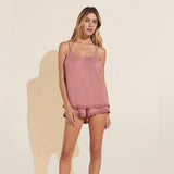 Gisele Ruffle Camisole and Short Set - Old Rose