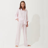 Giulia Woven Cotton PJ - Pink Stripe