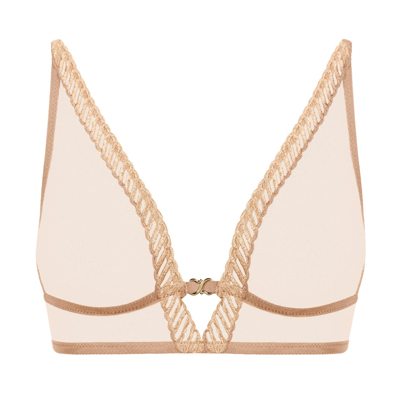 Sheer Emotion Triangle Bra - Sand
