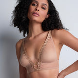Sheer Emotion Triangle Bra - Sand