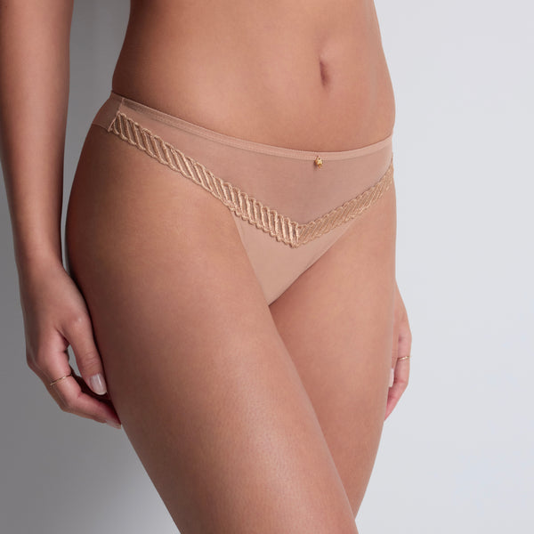 Sheer Emotion Tanga - Sand