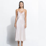 Silk and Lace Long Slip - Pink Salt