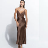 Isabelle Silk Slip - Cacao