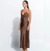 Isabelle Silk Slip - Cacao