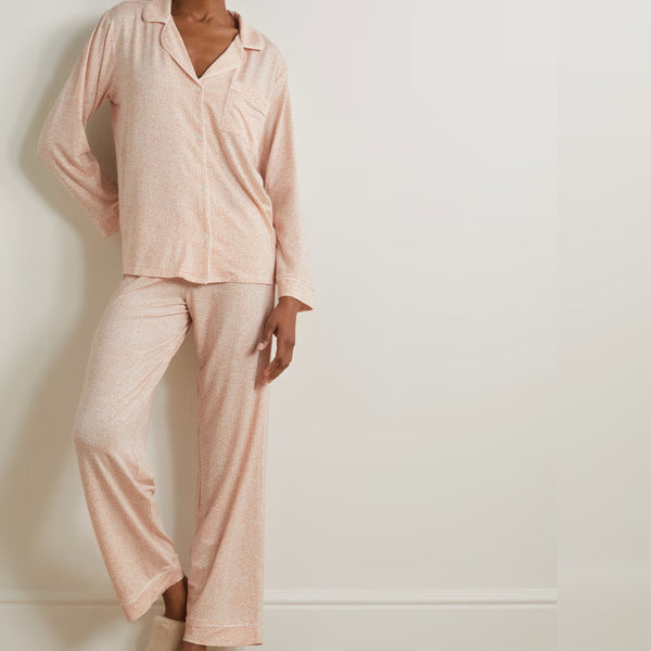 Gisele Printed Long PJ Set - Animal/Ivory