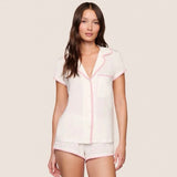 Frida Short PJ Set - Ivory/Pink Nectar