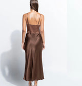 Isabelle Silk Slip - Cacao