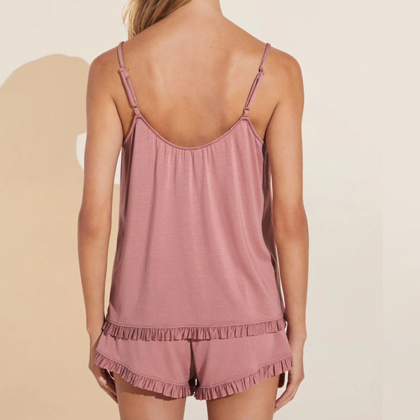 Gisele Ruffle Camisole and Short Set - Old Rose