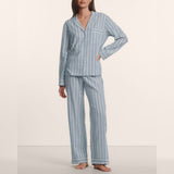 Nautico Long PJ Set - Slate Stripe
