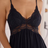 Mariana Long Chemise - Black
