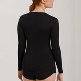 Cotton Seamless L/S Top - Black