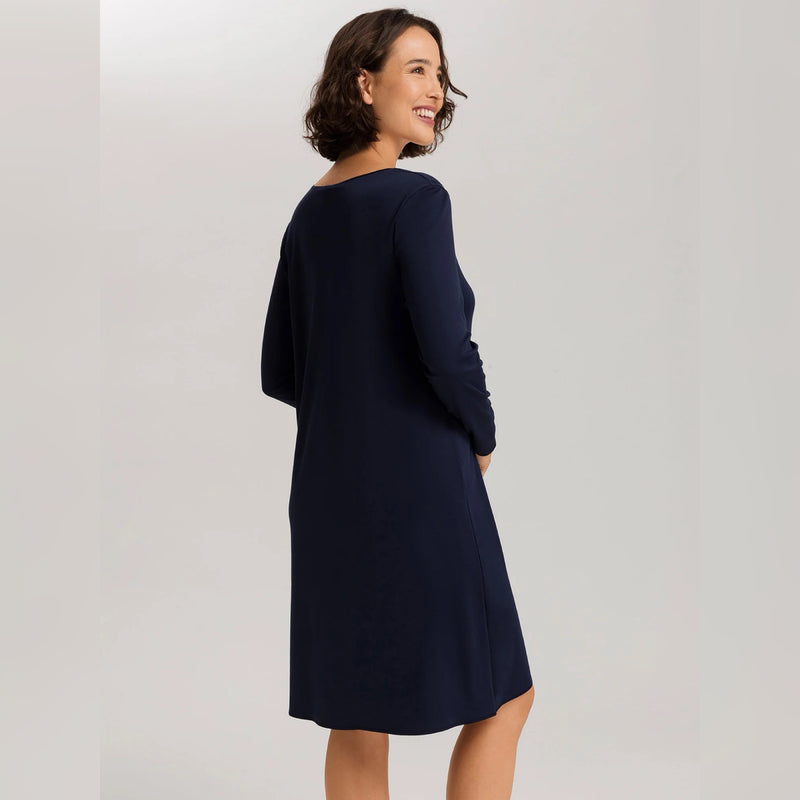 Cotton Silk Nightdress - Navy