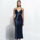 Isabelle Silk Slip - Midnight