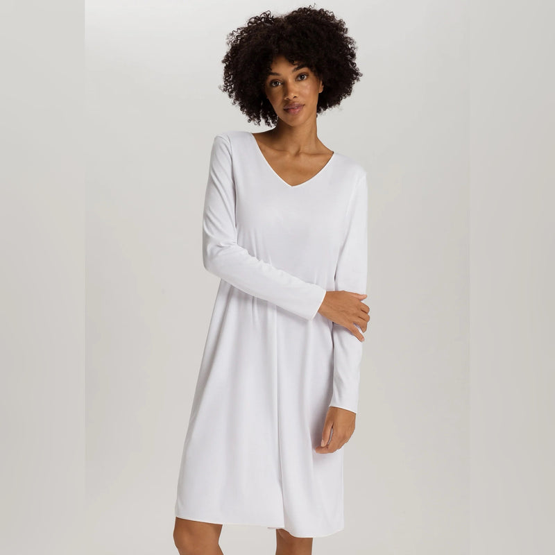 Cotton Silk Nightdress - White