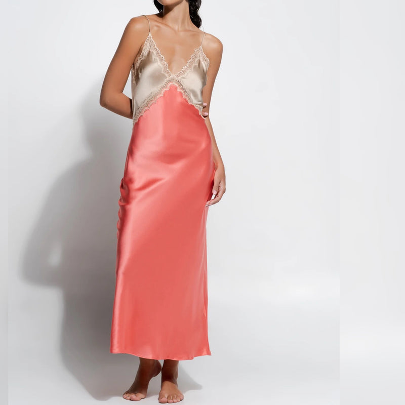 Sadie Slip - Coral/Almond