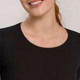 Cotton Seamless L/S Top - Black