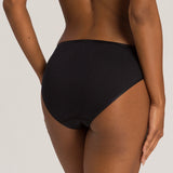 Cotton Seamless Midi Briefs - Black