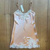 Silk Slip with Lace Trim - Peach