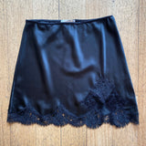Half Slip with Lace Trim - Black
