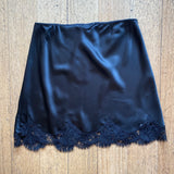 Half Slip with Lace Trim - Black