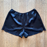 Silk Short with Lace Trim - Black