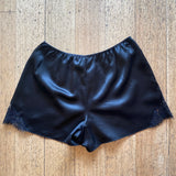 Silk Short with Lace Trim - Black