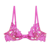 Lily Embroidered Plunge UW Bra - Wild Pink