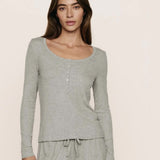 Dream Rib Henley - Dark Heather Grey