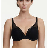 Norah Chic Plunging T-shirt Bra - Black