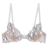Lily Embroidered Plunge Demi Bra - Platinum