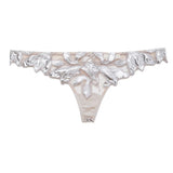 Lily Embroidered Hipster Thong - Platinum