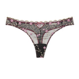 Etoile Embroidered Thong - Pink Truffle