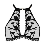 Night at Paradise High Neck Bralette - Obsidian