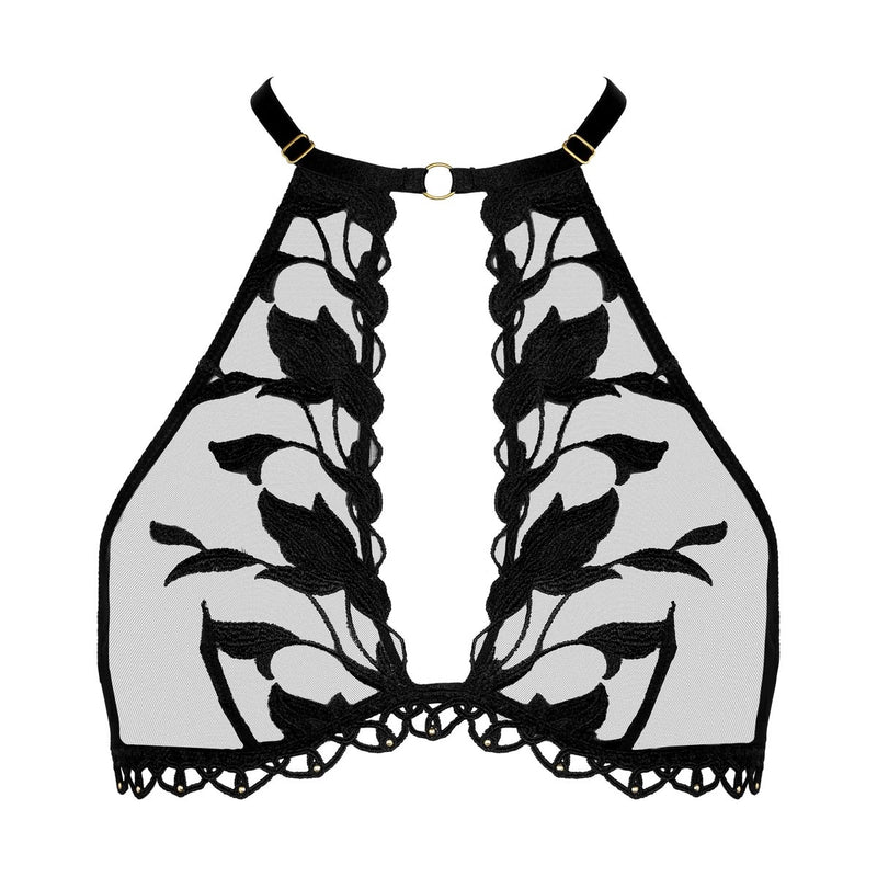 Night at Paradise High Neck Bralette - Obsidian