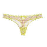 Etoile Embroidered Thong - Neon Yellow