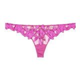 Lily Embroidered Hipster Thong - Wild Pink
