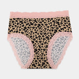 The High Rise Knicker - Peach Latte Leopard