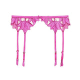 Lily Embroidered Garter - Wild Pink