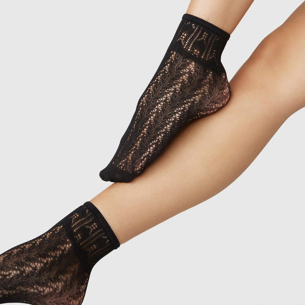 Erica Crochet Socks - Black