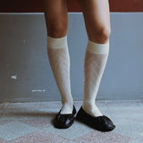 Ina Pointelle Knee High - Ivory