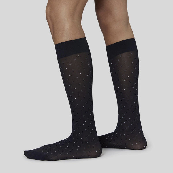 Eira Dot Knee High - Black