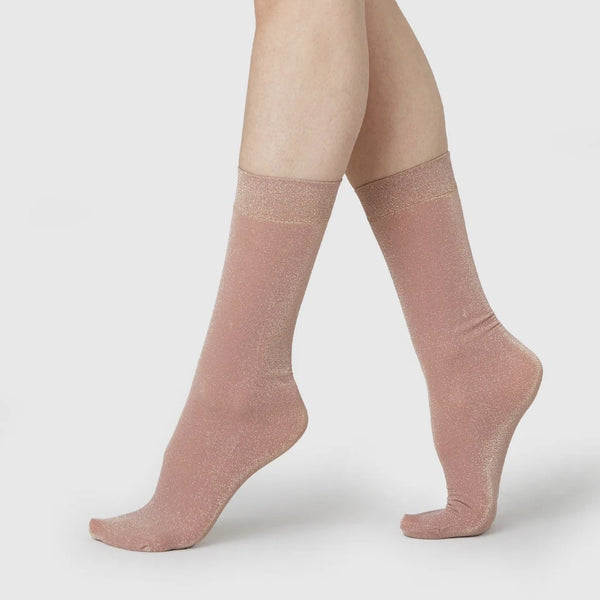Ines Shimmer Socks - Rose