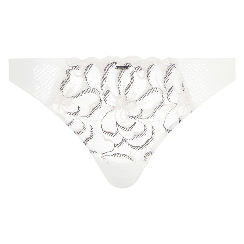 Fleurs Tanga - Milk/Black