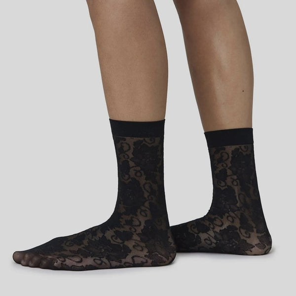 Lily Lace Socks - Black